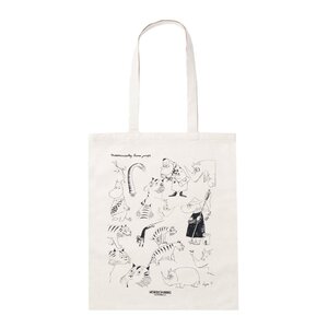 Nordicbuddies Mummi 80 år handlenett 38,5x42 cm Jungel beige