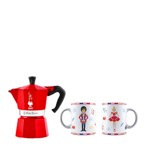 Bialetti Moka Express CC 2024 espressobrygger 6 kopper + 2 kopper 25 cl rød