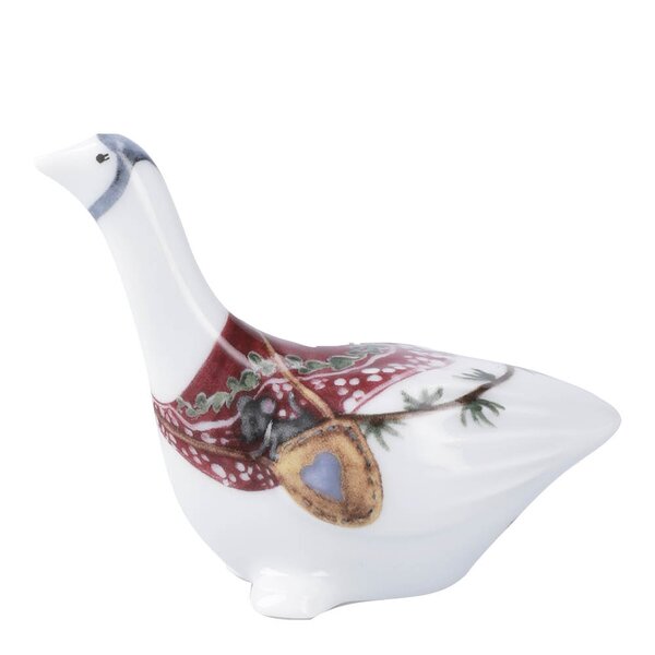 Kähler Hammershøi Christmas gås 8 cm hvit m/dekor