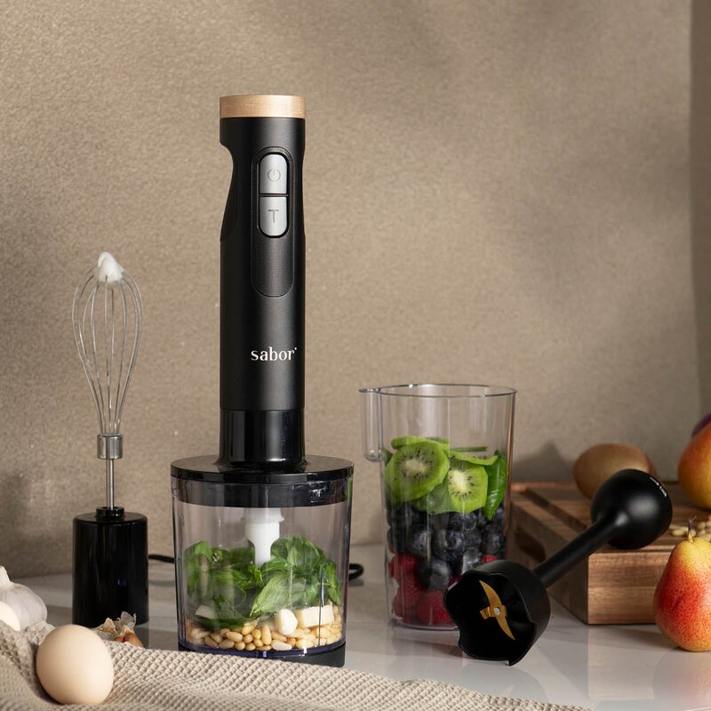 Sabor Ultimate stavmikser 1000W 0,5/0,6L svart/klar