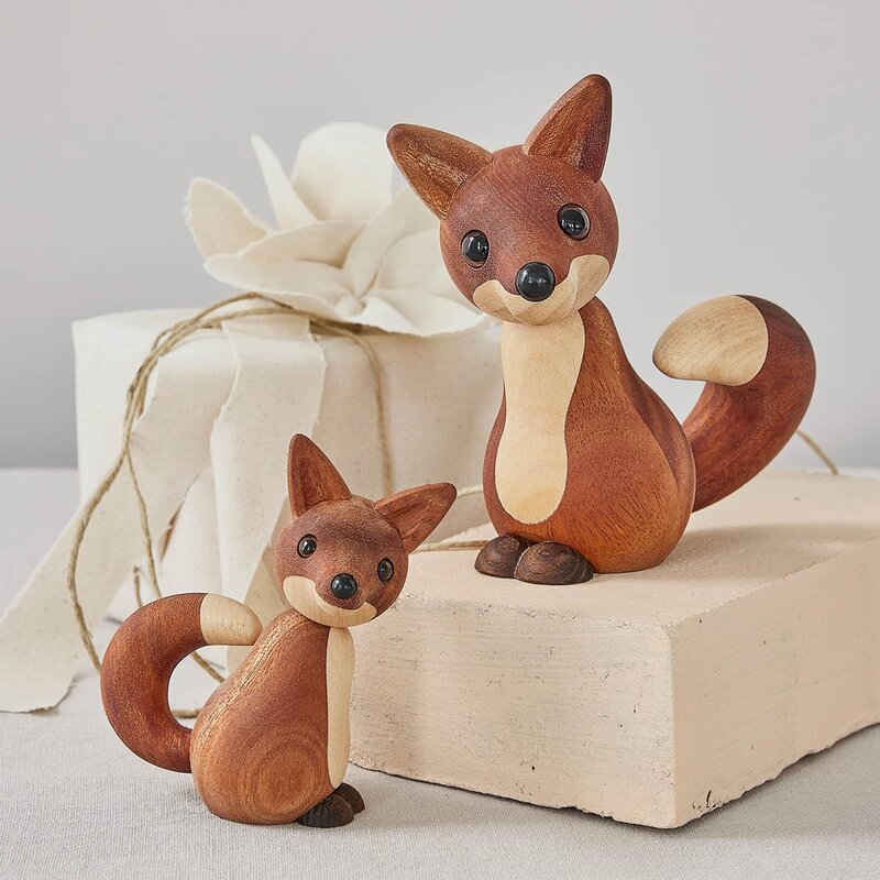 Spring Copenhagen Foxy Rev trefigur 12 cm mahogni