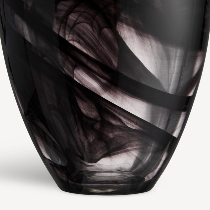 Kosta Boda Contrast vase 20 cm svart/svart