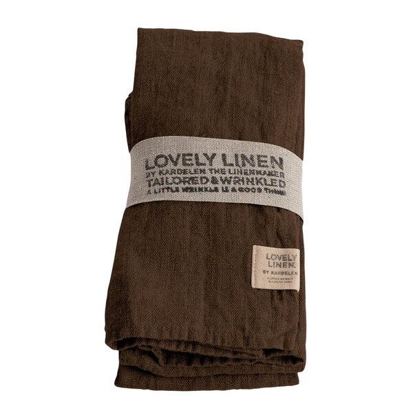 Lovley Linen Lovely serviett lin 45x45 cm 4 stk Chocolate