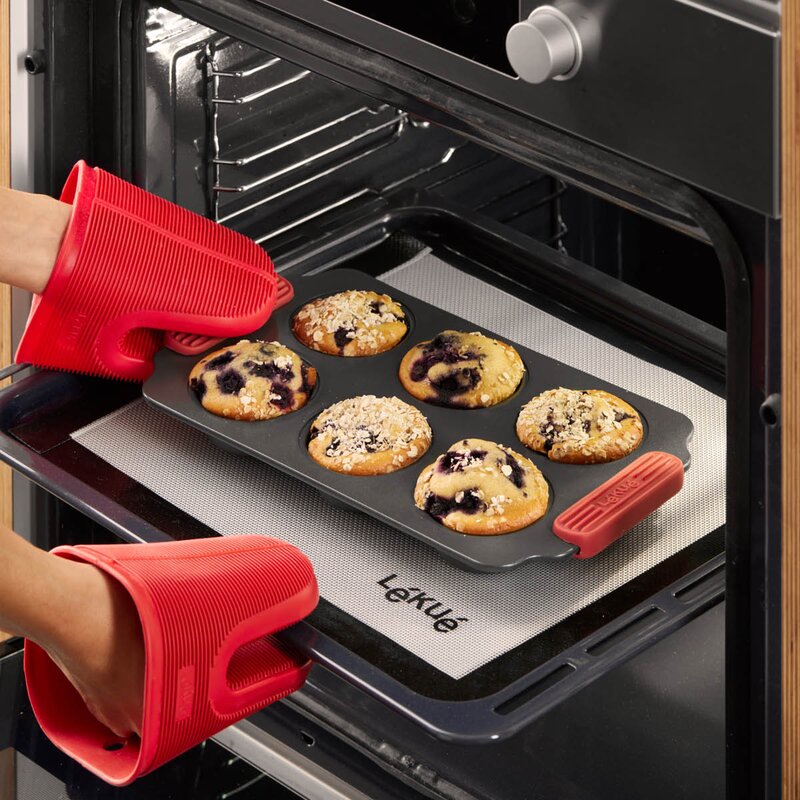 Lékué Bakeform for muffins 6 hull 36x18 cm keramisk non-stick