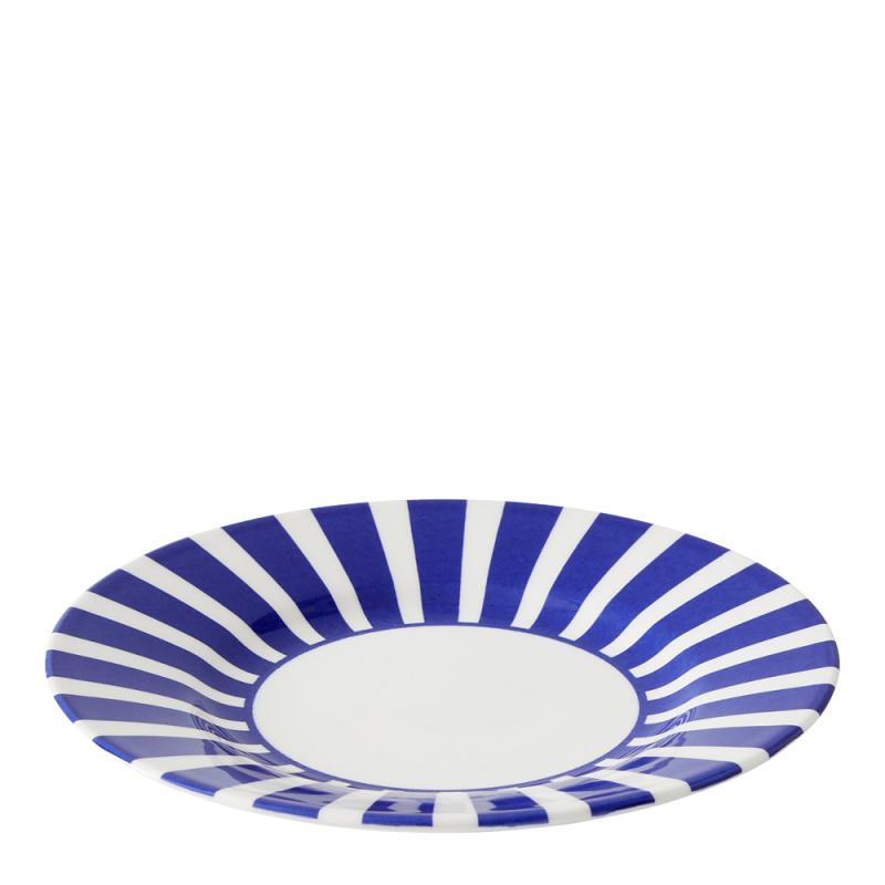 Spode Steccato asjett bredstripet 18 cm koboltblå