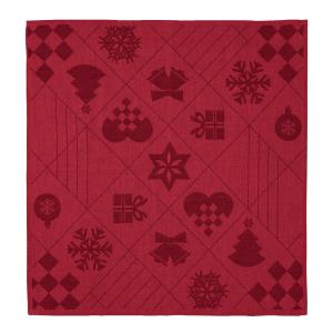 Juna Natale juleserviett i stoff 45x45 cm rød 