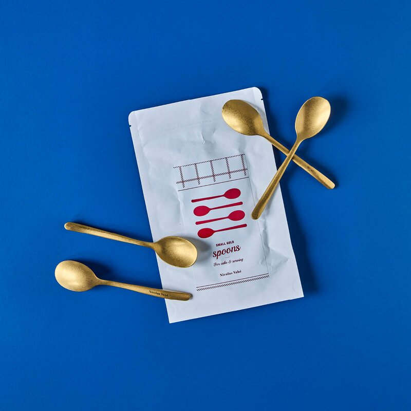 Nicolas Vahé Teskje 14 cm 4 stk antikk gullfinish