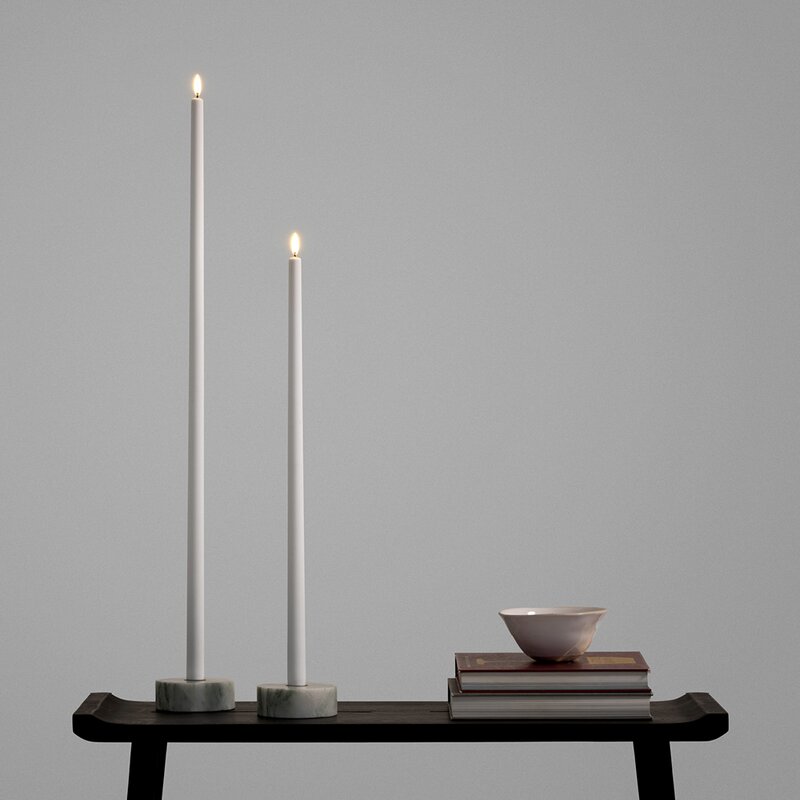 Uyuni Lighting Taper Candles Led kronelys 2,3x75 cm 2 stk hvit