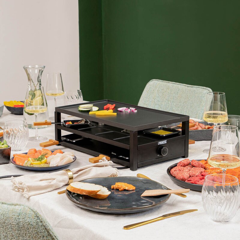 PRINCESS Raclette 162655 8 pers 44x25 cm 1300W bambus