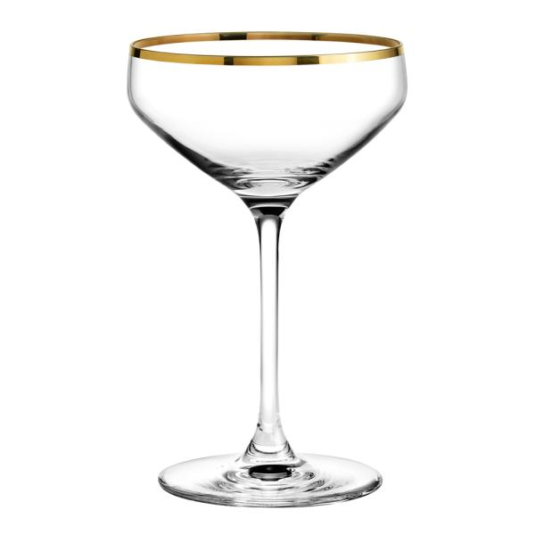 Holmegaard Perfection champagneskål 29 cl m/gull kant