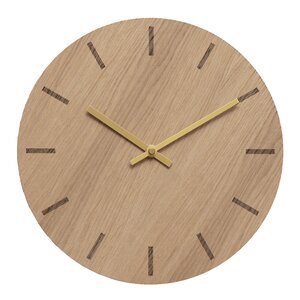 Hemverk Light Oak veggklokke 28 cm lys eik m/gull viser