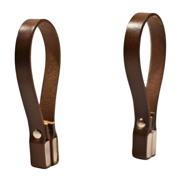Nordan Home Magnetisk håndkleholder i skinn 8x1 cm 2 stk mørk brun