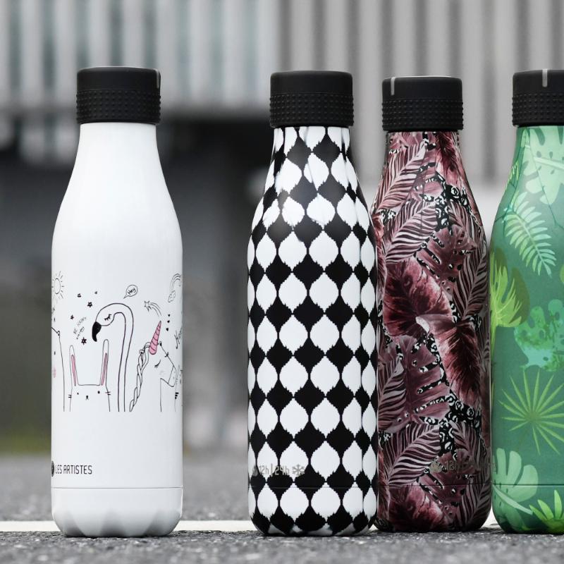 Les Artistes Bottle Up Design termoflaske 0,5L svart/hvit/rutete