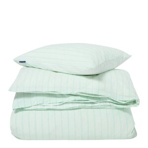 Lexington Sengesett percale 140x200 cm hvit/grønn stripete