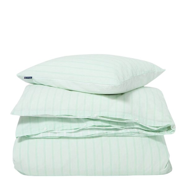 Lexington Sengesett percale 140x200 cm hvit/grønn stripete