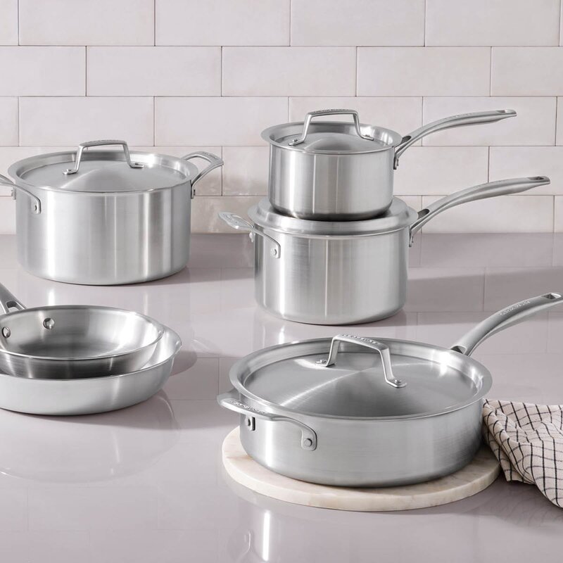 Le Creuset Essential 3-ply Stainless Steel grytesett 5 deler