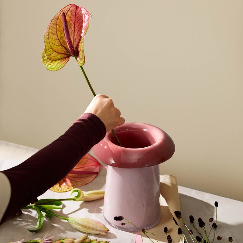Holmegaard Soma vase 22,5 cm rose/terracotta