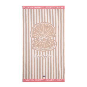 Lexington Strandhåndkle 180x100 cm velur/frotté beige/hvit/rosa
