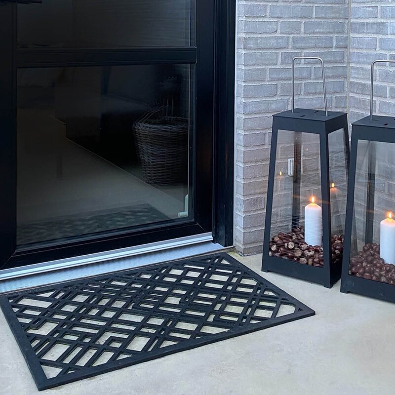 Tica Copenhagen Lines dørmatte gummi 90x60x1 cm svart