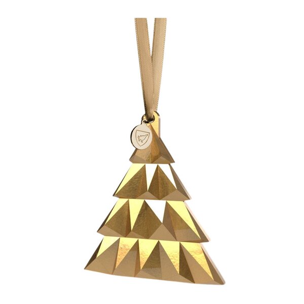 Orrefors Annual Ornament 2026 tall 21K gull