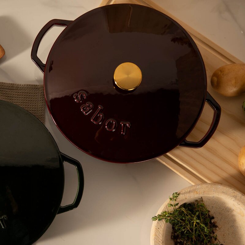 Sabor Classic buffetgryte 3,5L støpejern Zinfandel Brass