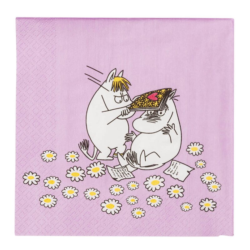 MoominArabia Mummi serviett 33x33 cm 20 stk Kjærester lilla
