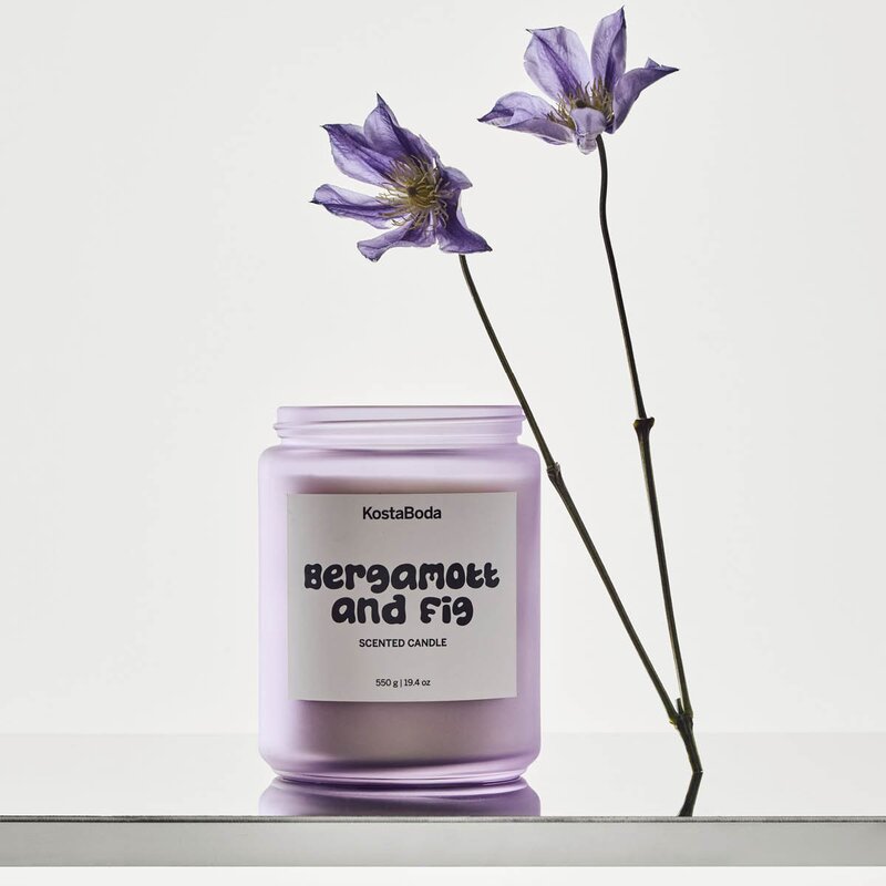 Kosta Boda Mind duftlys 13 cm Bergamott & Fig
