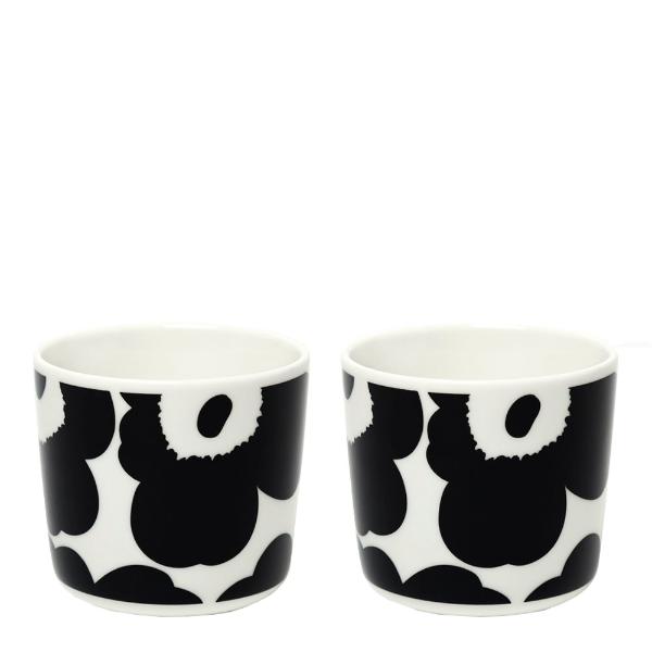 Marimekko Unikko kopp uten hank 20 cl 2 stk svart/hvit