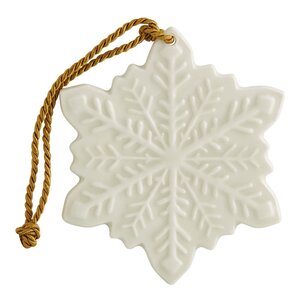 Bordallo Pinheiro Juleornament snøkrystall 9 cm hvit