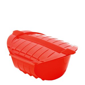 Lékué Dyp dampkoker for mikrobølgeovn 1–2 porsjoner rød