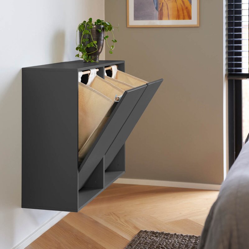 ReCollector Laundry Boks skittentøyskurv 30x43x70 cm Black Raven