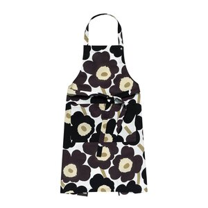 Marimekko Pieni Unikko forkle 85 cm hvit/grå/beige