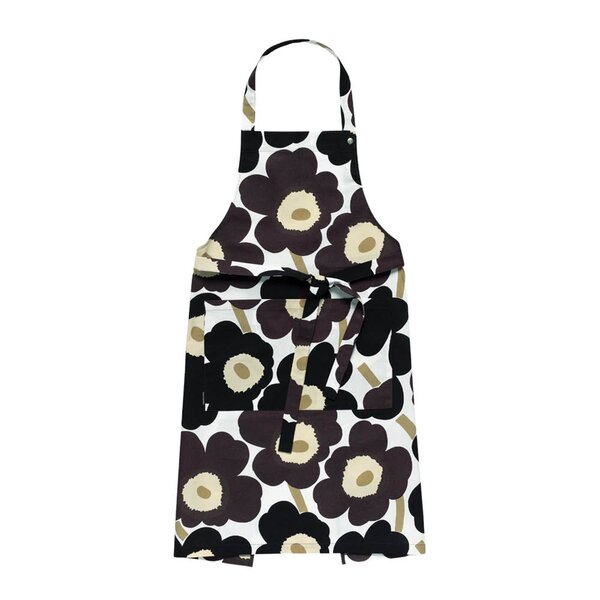 Marimekko Pieni Unikko forkle 85 cm hvit/grå/beige