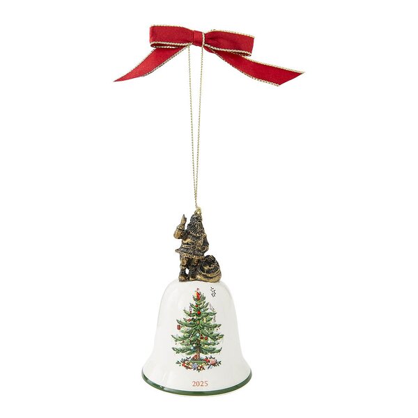 Spode Christmas Tree juletrepynt klokke 10,2x6,6 cm