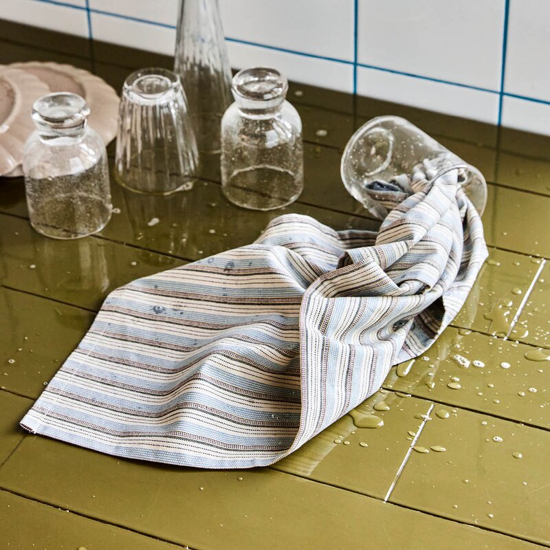 House Doctor Cook kjøkkenhåndkle 75x55 cm 3 stk blå/sand