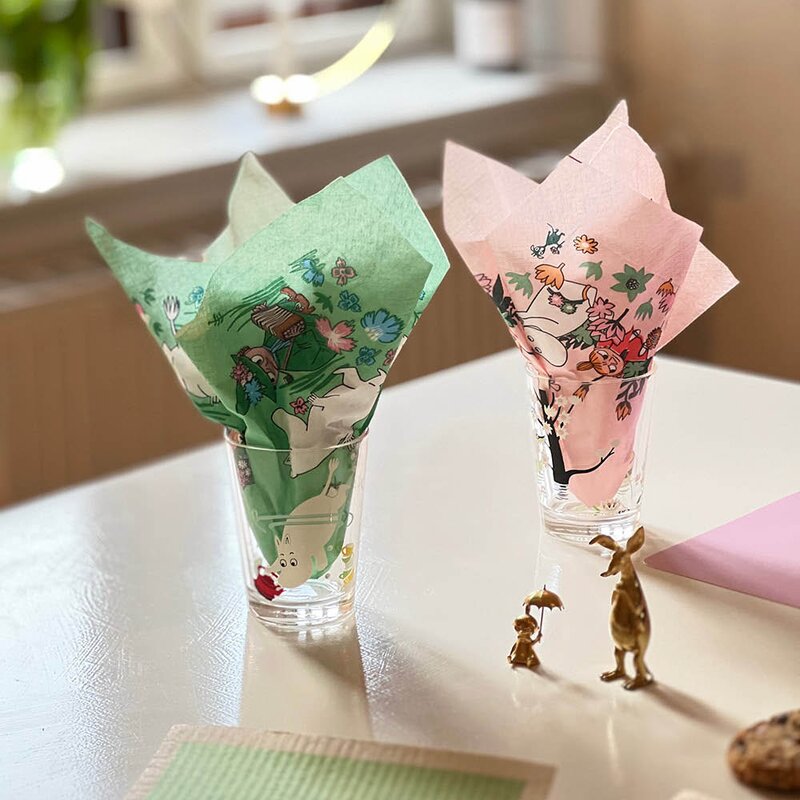 Moomin Mummi servietter 33x33 cm 20 stk Mummitrollet og Snusmumrikken grønn