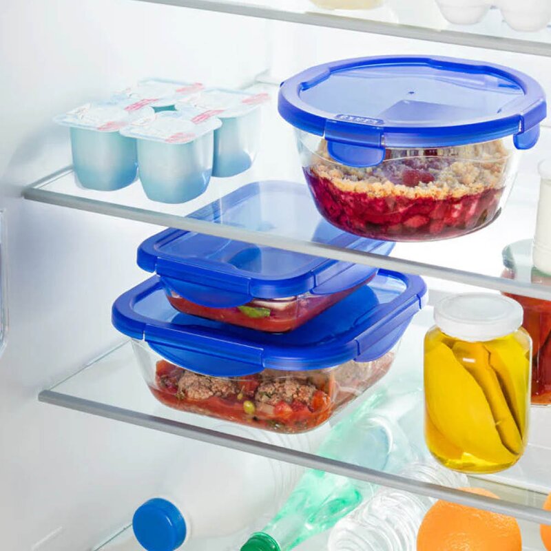 Pyrex Cook & Go oppbevaringsboks 0,8L blå/klar