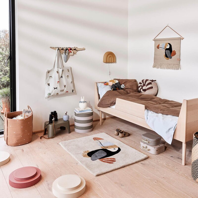 OYOY Mini Krokodille & Stripete koffert 25,5x18 cm 2 stk beige