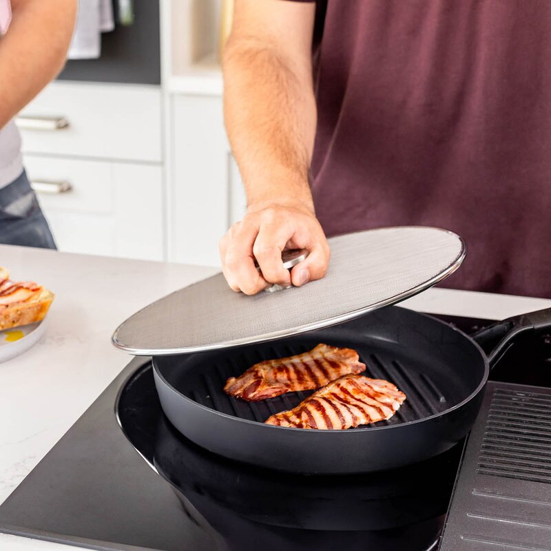 KitchenAid sprutbeskytter til stekepanne 33 cm rustfritt stål