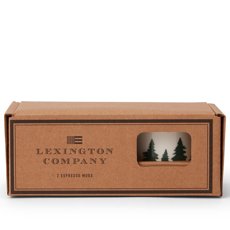 Lexington Happy Holiday espressokopper 10 cl 2 stk hvit/grønn