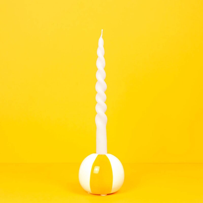 Balvi Floats lysestake 8 cm Beachball gul