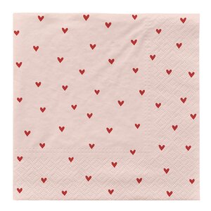 Broste Copenhagen Amor serviett 33x33 cm 20 stk soft pink/red