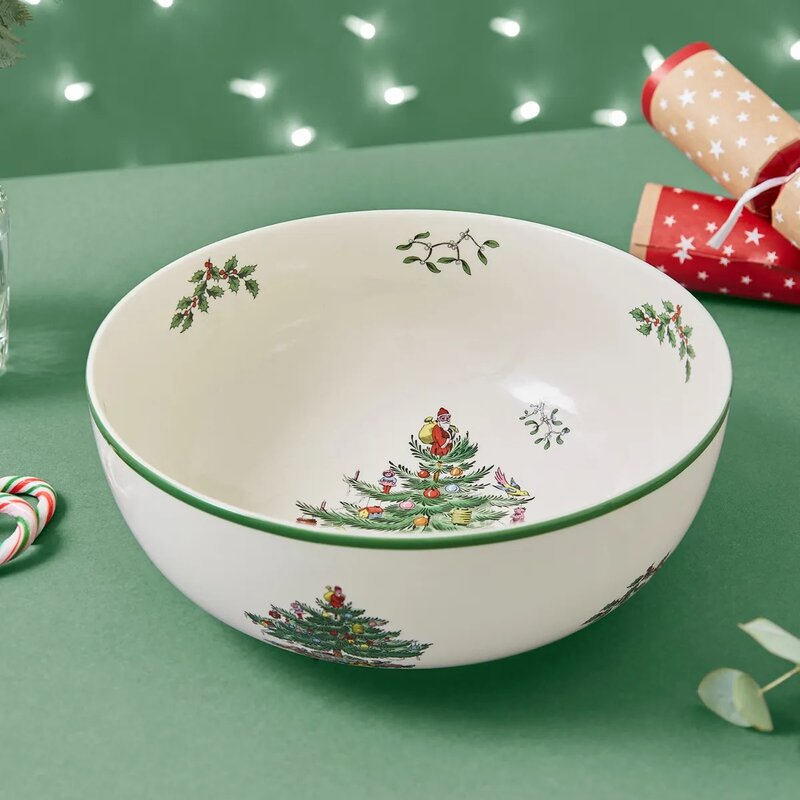 Spode Christmas Tree serveringsbolle 24,5 cm hvit/grønn/rød