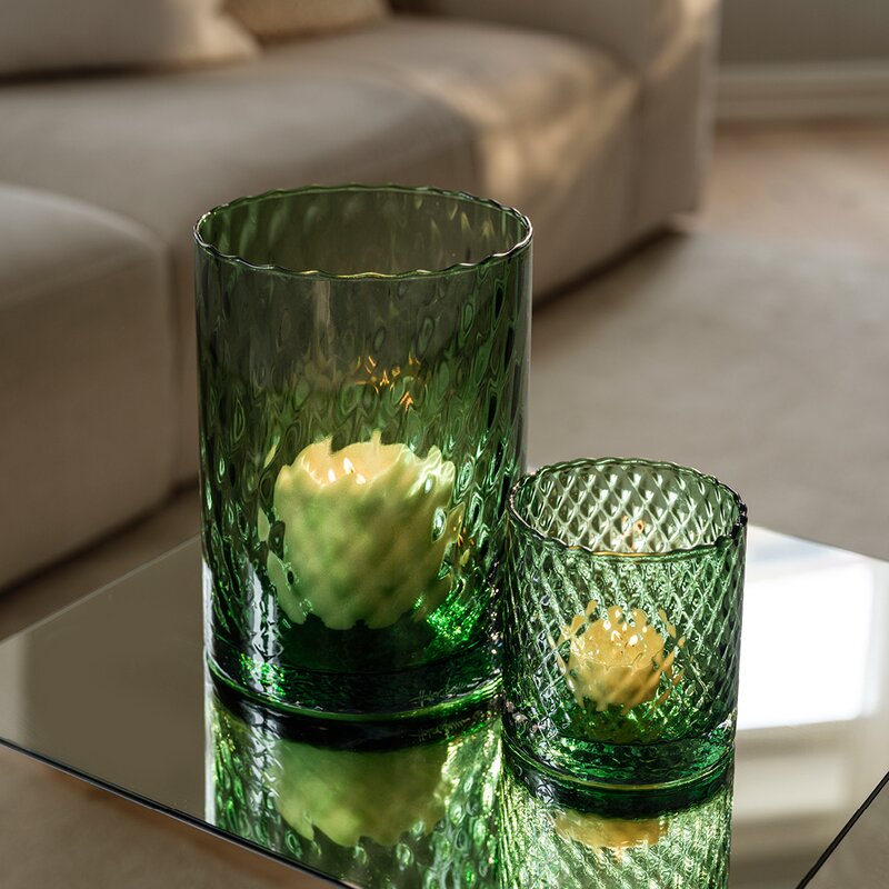 Magnor Harlekin lykt/vase 24 cm grønn