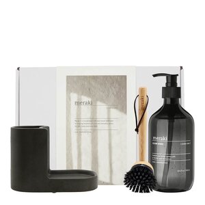 Meraki Gavesett til kjøkken med oppvaskmiddel, oppvaskbørste og holder