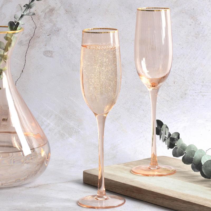 Modern House Soft pink champagneglass 4 stk
