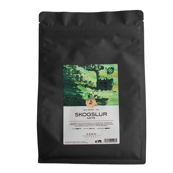 Cemo Skogslur økologisk kaffe hele bønner 1 kg