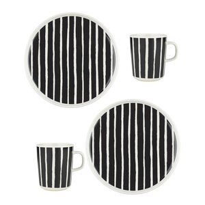 Marimekko Piccolo frokostsett 4 deler hvit/svart