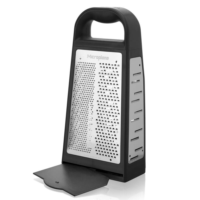 Microplane Elite rivjern med 4 sider/oppsamler 27 cm svart