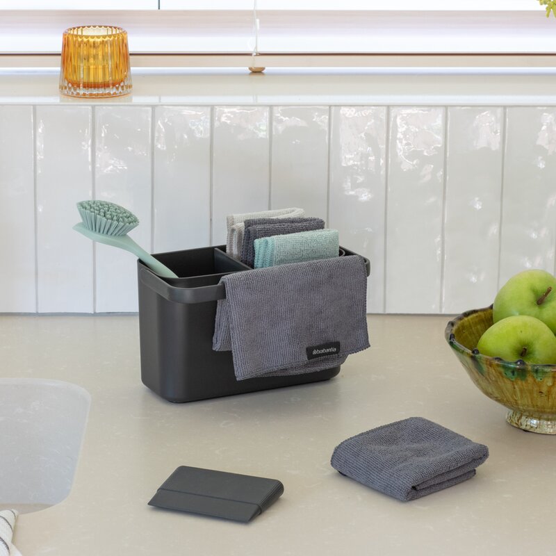 Brabantia Rengjøringssett 8 deler mørk grå/jade grønn